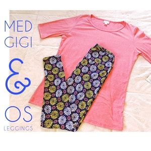 NWT Gorgeous Lularoe Set Med Gigi & OS Leggings